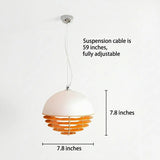 Modern Orange 3-Light Pendant Light with Layered Glass Shade Image - 8 #size