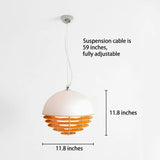 Modern Orange 3-Light Pendant Light with Layered Glass Shade Image - 9