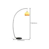Modern Orange Amber Dome Arc Floor Lamp For Living Room #size