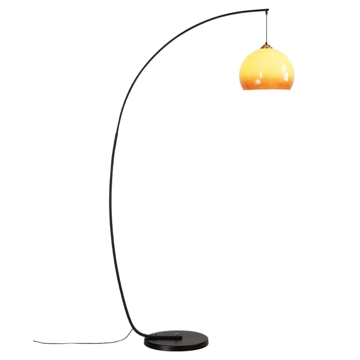 Modern Orange Amber Dome Arc Floor Lamp For Living Room Image - 5