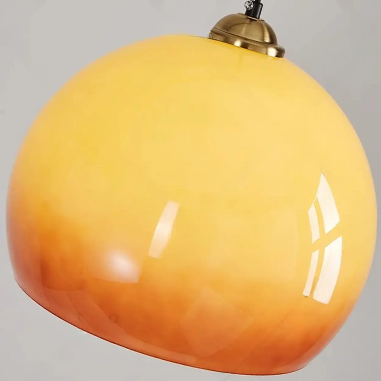 Modern Orange Amber Dome Arc Floor Lamp For Living Room Image - 6