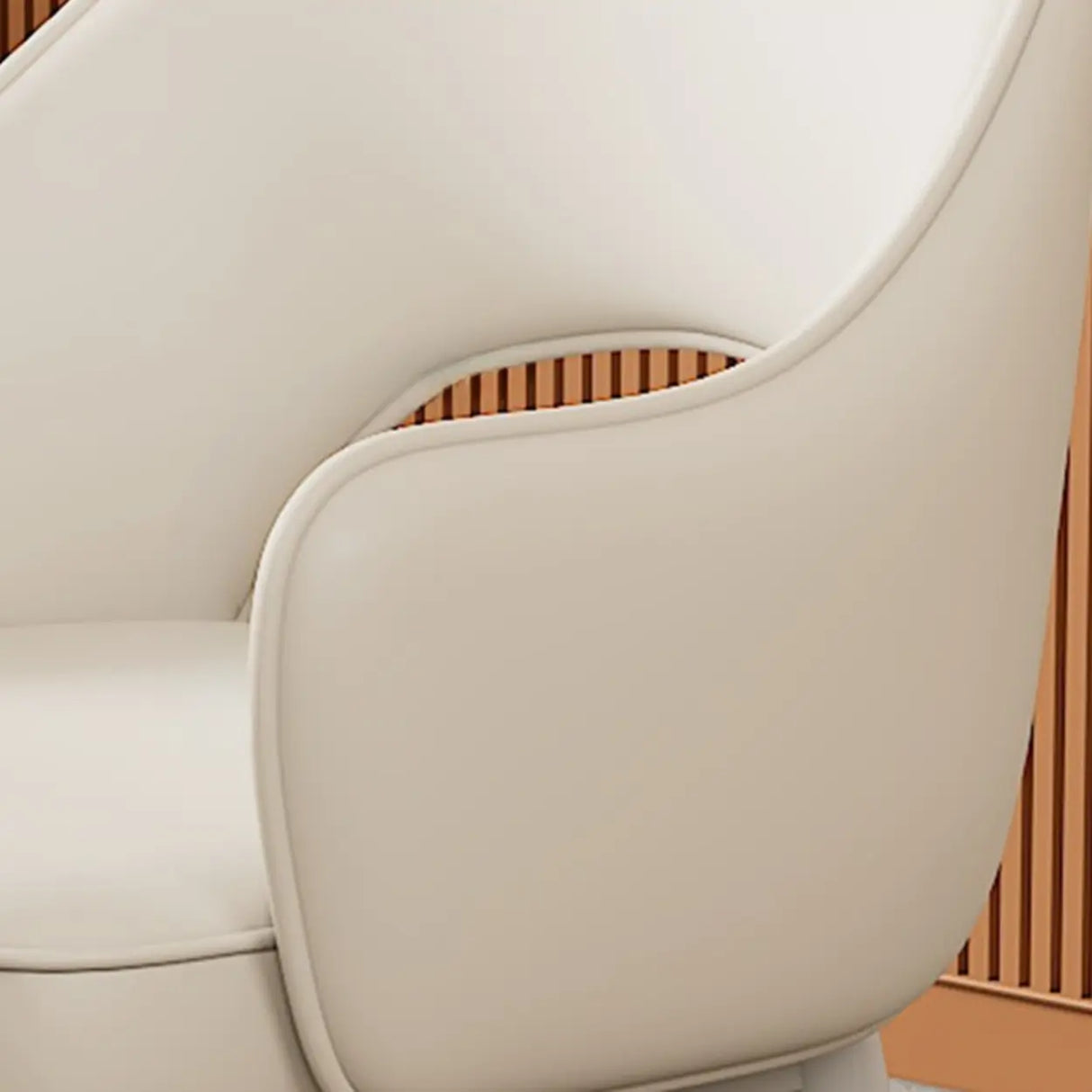 Modern Orange Arm Dining Chair with Upholstered Seat Image - 8
