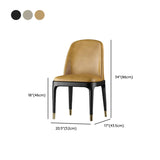 Modern Orange Curved Back Leather Upholstered Dining Chair #size