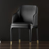 Modern Orange Curved Back Leather Upholstered Dining Chair Image - 7