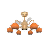 Modern Orange Globe 6-Light Remote Control Ceiling Fan Light Image - 8