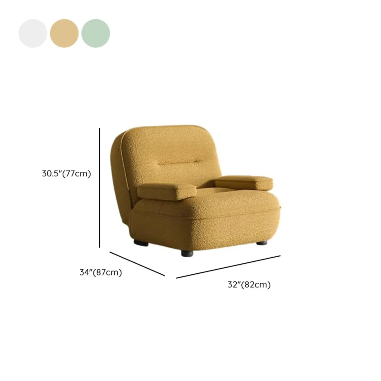 Modern Orange Leather Reclining Accent Chair With Arms 