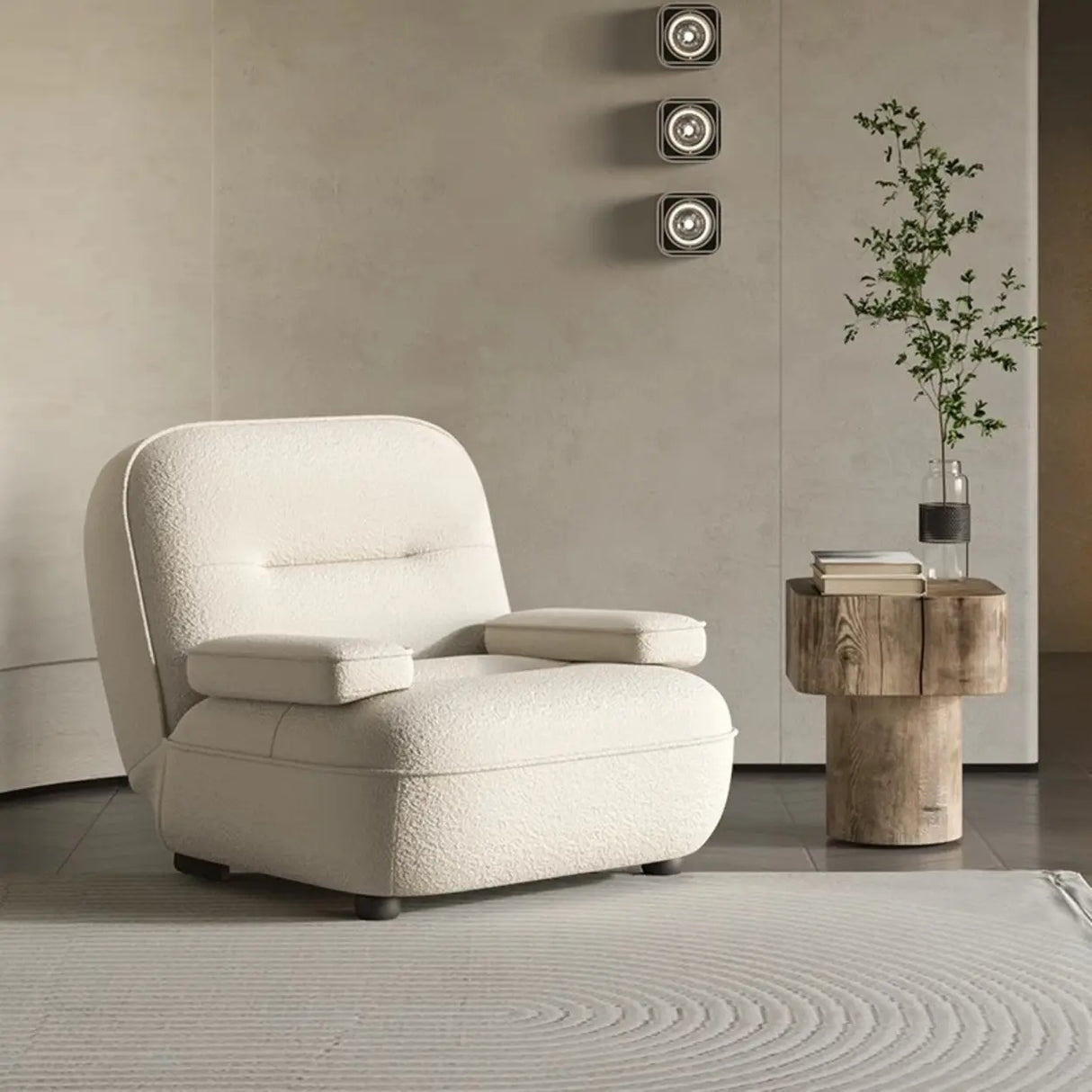 Modern Orange Leather Reclining Accent Chair With Arms Image - 5