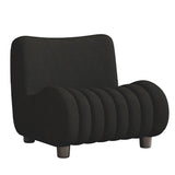 Modern Orange Sherpa Upholstery Lounge Accent Chair Image - 2