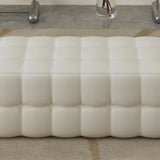 Modern Orange Upholstered Short Height Bedroom Bench Image - 10