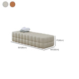Modern Orange Upholstered Short Height Bedroom Bench Image - 14