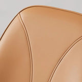 Modern Orange Upholstered Solid Back Leather Dining Chairs Image - 4