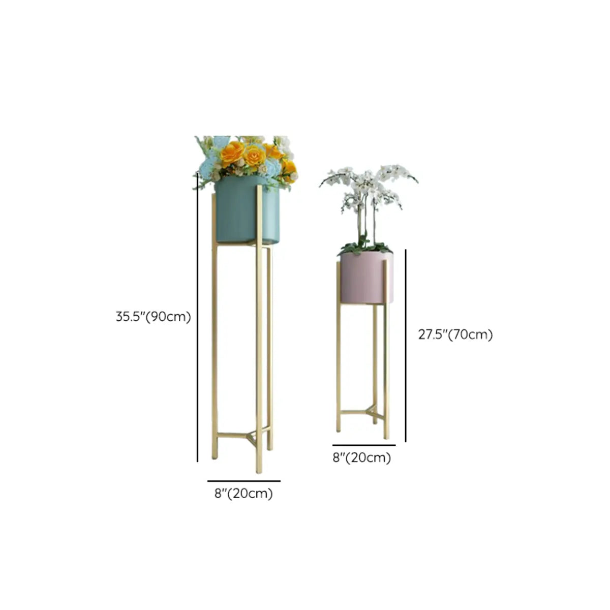 Modern Orbicular Metal Base Floor Plant Stand Gold Image - 18