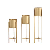 Modern Orbicular Metal Base Floor Plant Stand Gold Image - 5