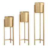 Modern Orbicular Metal Base Floor Plant Stand Gold Image - 9