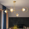 Modern Orbital Gold Metal Living Room Chandelier Image - 10