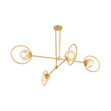 Modern Orbital Gold Metal Living Room Chandelier Image - 12