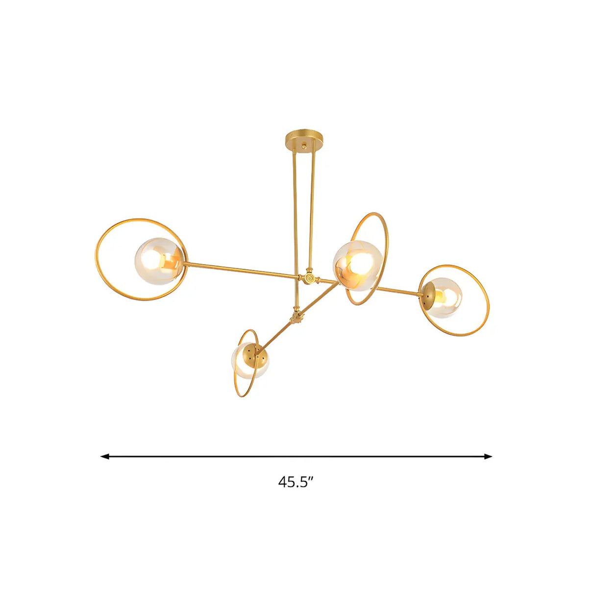 Modern Orbital Gold Metal Living Room Chandelier 