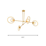 Modern Orbital Gold Metal Living Room Chandelier #size
