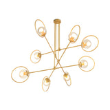 Modern Orbital Gold Metal Living Room Chandelier Image - 3