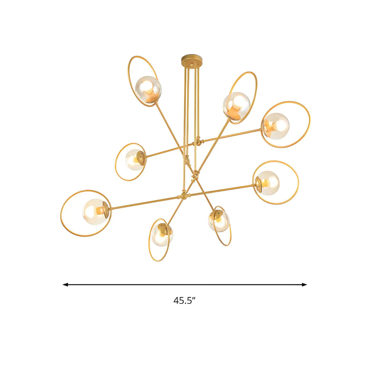 Modern Orbital Gold Metal Living Room Chandelier Image - 4