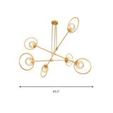 Modern Orbital Gold Metal Living Room Chandelier Image - 9