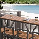 Modern Outdoor Counter Height Bar Table with Footrest Image - 6