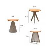 Modern Outdoor Small Round Solid Teak Patio Coffee Table #size