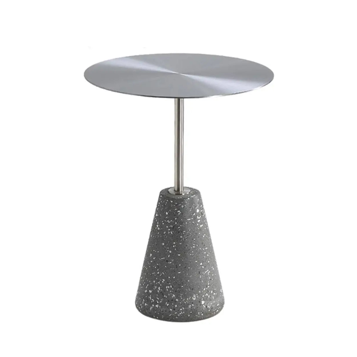 Modern Outdoor Terrazzo Round Stainless Steel Small Patio Table Image - 6