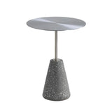 Modern Outdoor Terrazzo Round Stainless Steel Small Patio Table Image - 6