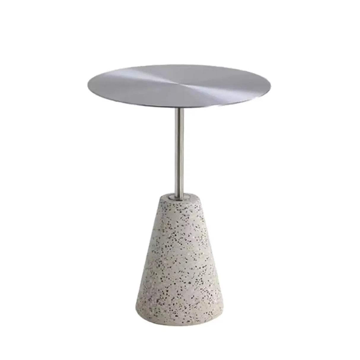 Modern Outdoor Terrazzo Round Stainless Steel Small Patio Table Image - 7