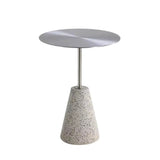 Modern Outdoor Terrazzo Round Stainless Steel Small Patio Table Image - 7