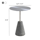 Modern Outdoor Terrazzo Round Stainless Steel Small Patio Table #size