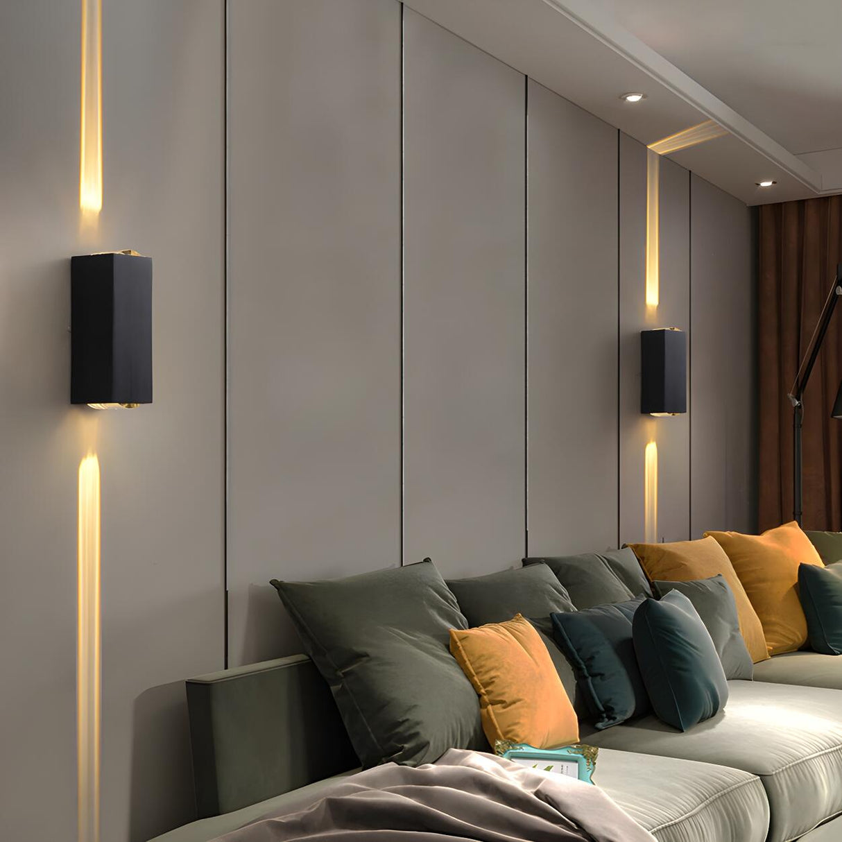 Modern Outdoor Waterproof Rectangle Up Down Wall Light Image - 8