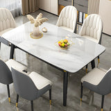 Modern Oval Marble Drop Leaf Scratch Resistant Dining Table Image - 13