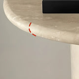 Modern Oval Scratch Resistant Stone Entryway Console Table Image - 7