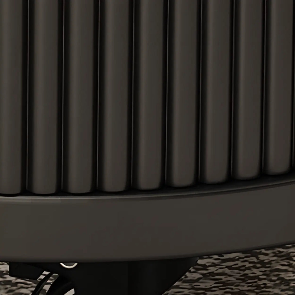 Modern Oval Stone Top Side Table with Casters and Drawers Image - 15