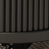 Modern Oval Stone Top Side Table with Casters and Drawers Image - 15