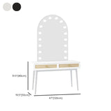 Modern Oval Timber Mirror Lights White Makeup Vanity Set Image - 17