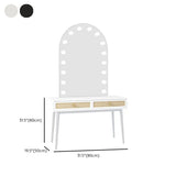 Modern Oval Timber Mirror Lights White Makeup Vanity Set #size
