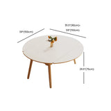 Modern Oval Wood Dining Table White Self-Storing Leaf #size