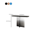 Modern Pedestal Rectangle Stump Black Top Console Table #size