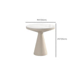 Modern Pedestal Round Sintered Stone Steel Base End Table #size
