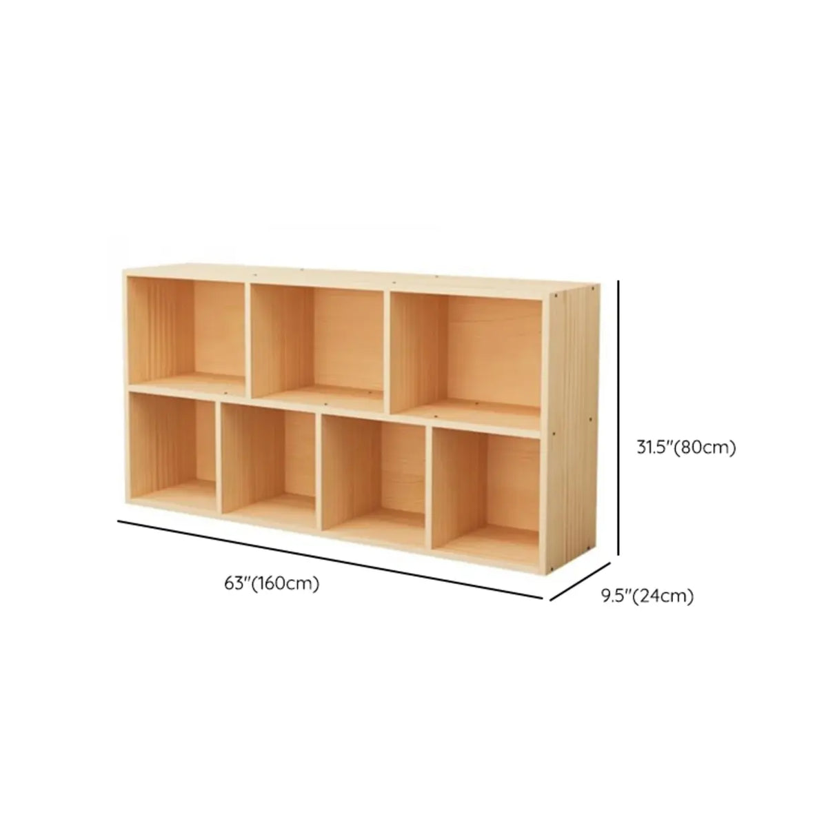 Modern Pine Natural Finish Rectangle Display Bookcases Image - 11