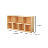 Modern Pine Natural Finish Rectangle Display Bookcases Image - 11