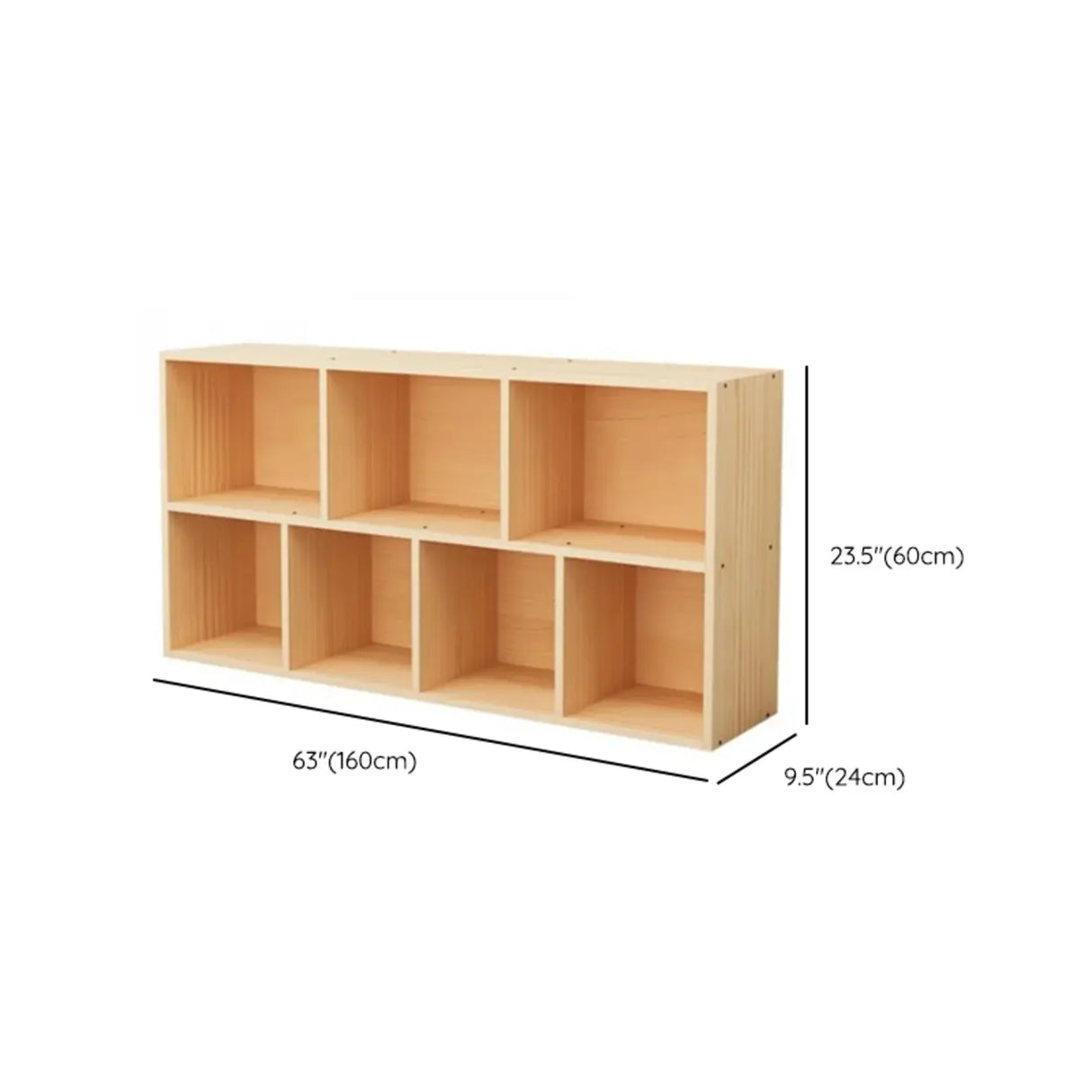 Modern Pine Natural Finish Rectangle Display Bookcases Image - 12