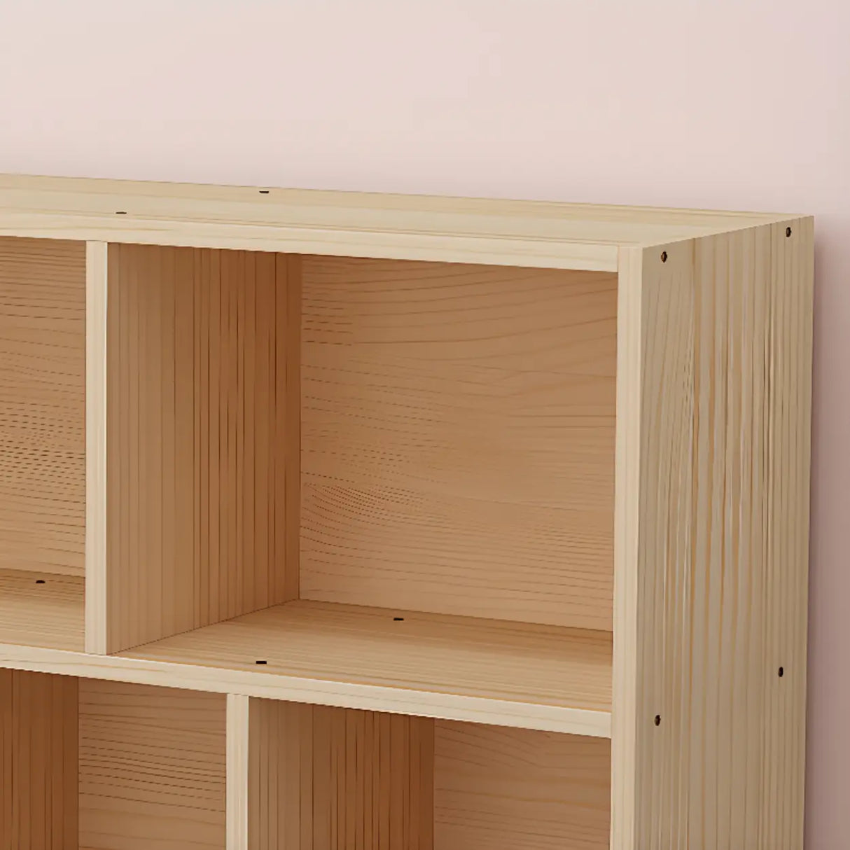 Modern Pine Natural Finish Rectangle Display Bookcases Image - 5