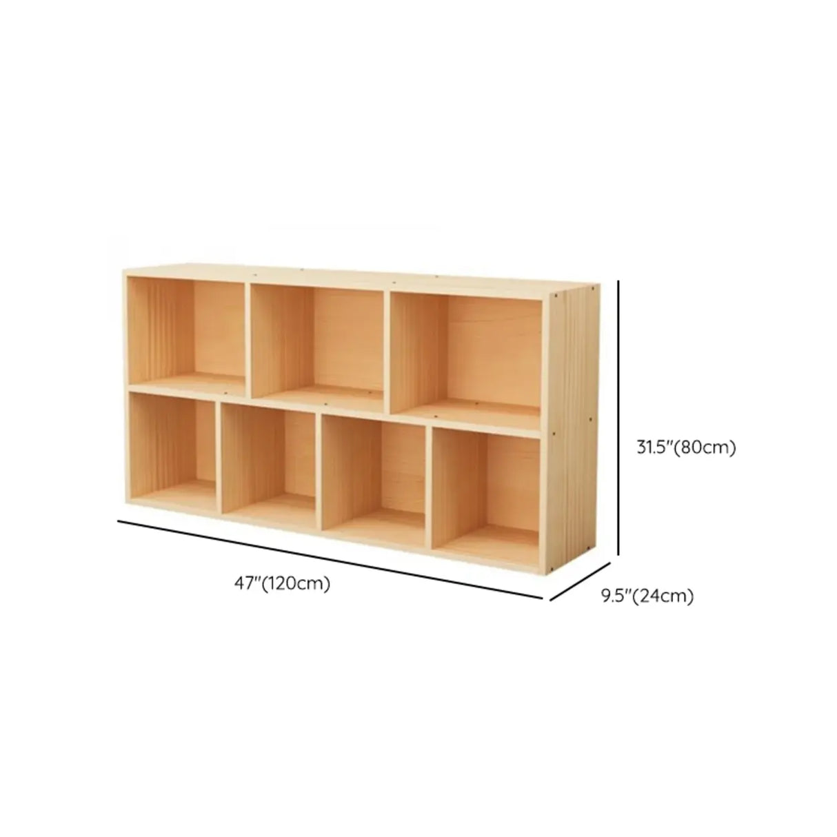 Modern Pine Natural Finish Rectangle Display Bookcases Image - 14