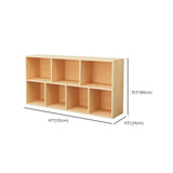 Modern Pine Natural Finish Rectangle Display Bookcases Image - 14