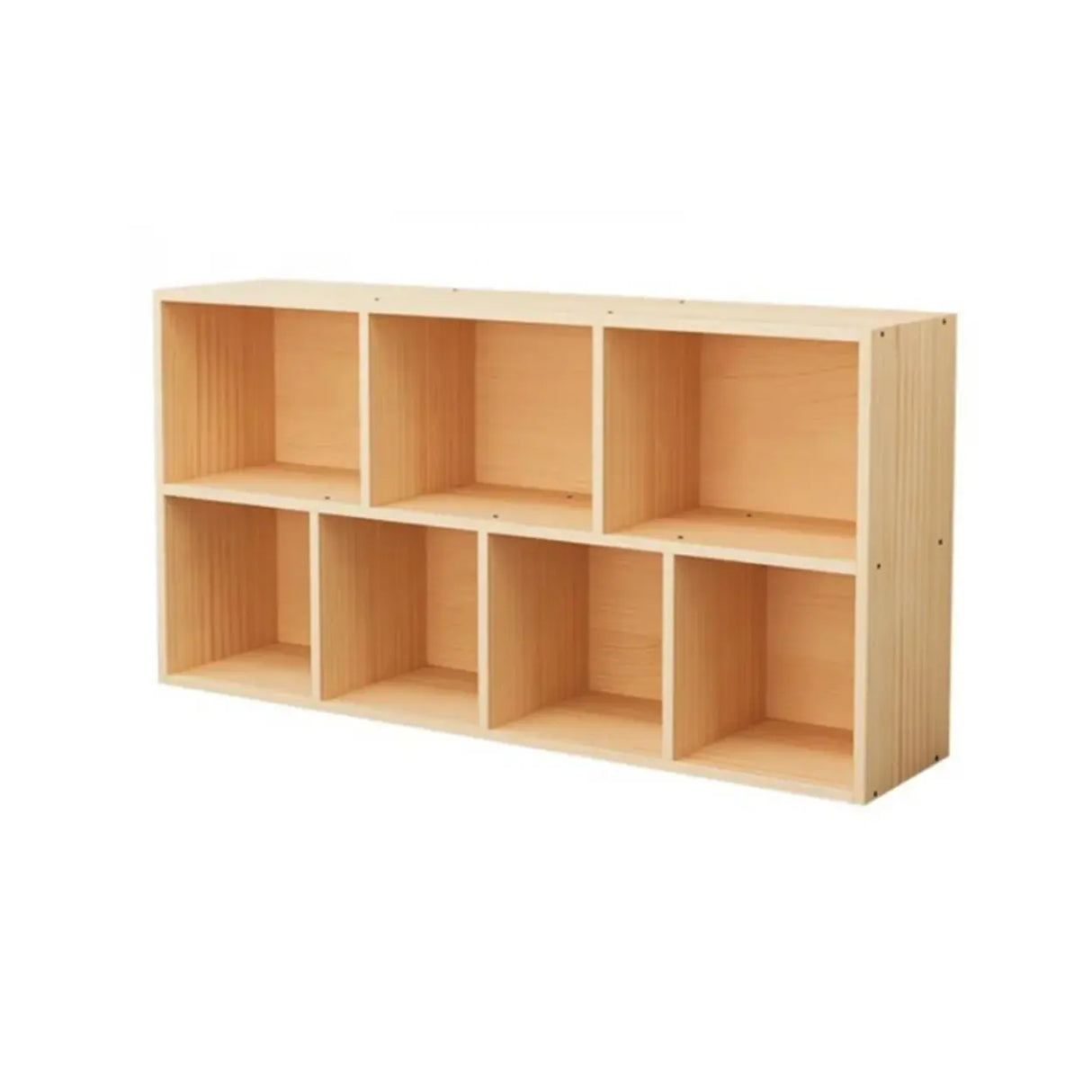 Modern Pine Natural Finish Rectangle Display Bookcases Image - 7