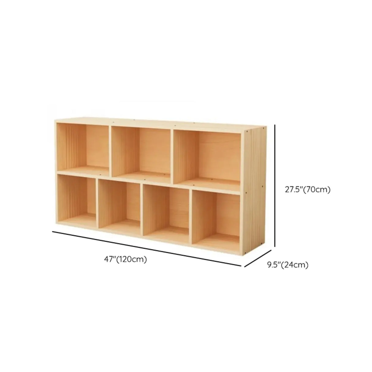 Modern Pine Natural Finish Rectangle Display Bookcases Image - 17